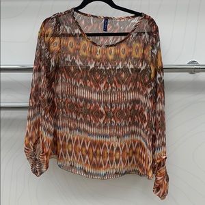 Aztec print chiffon top